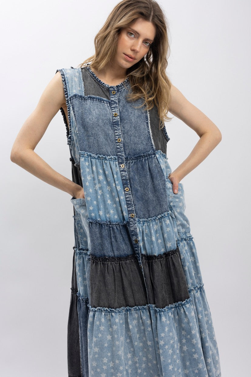 Star Print Mix Dress