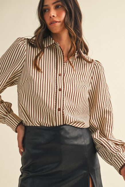 Shea's Stripe Scallop Blouse
