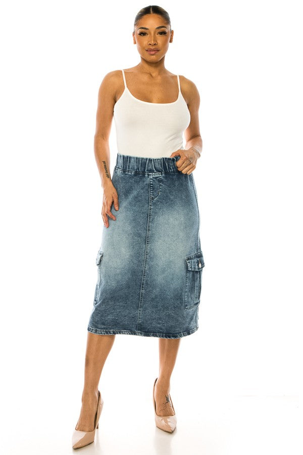 CARGO>SNOW WASH> ELASTIC WAIST
