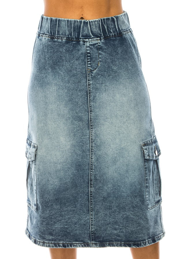 CARGO>SNOW WASH> ELASTIC WAIST