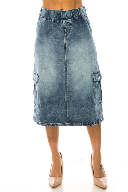 CARGO>SNOW WASH> ELASTIC WAIST