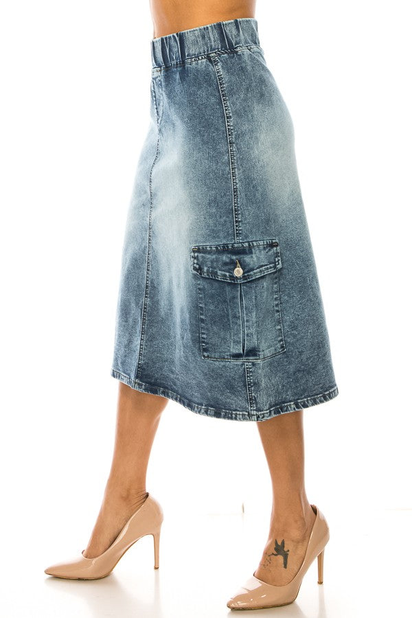 CARGO>SNOW WASH> ELASTIC WAIST