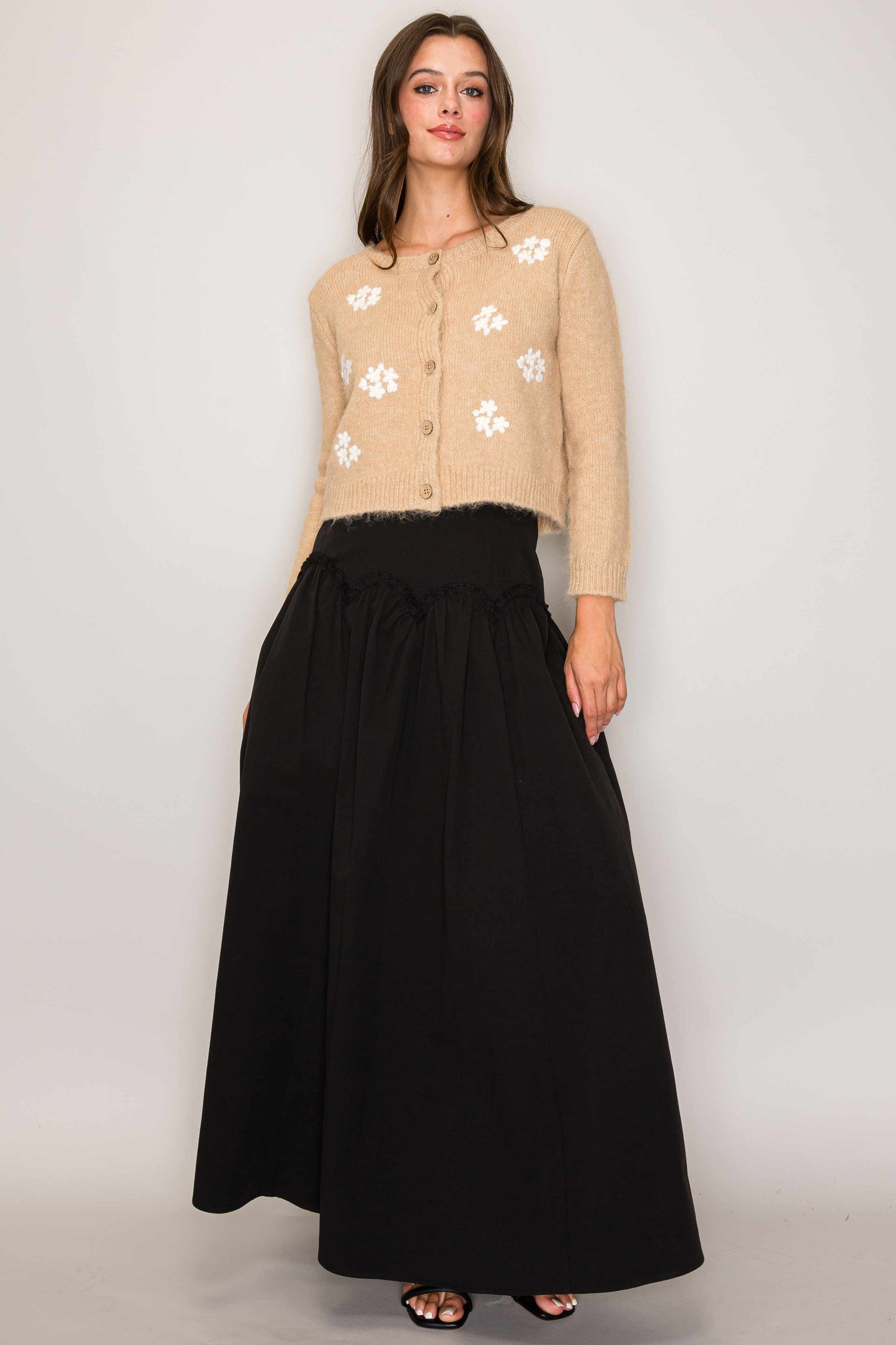 Lettuce Trim Maxi Skirt