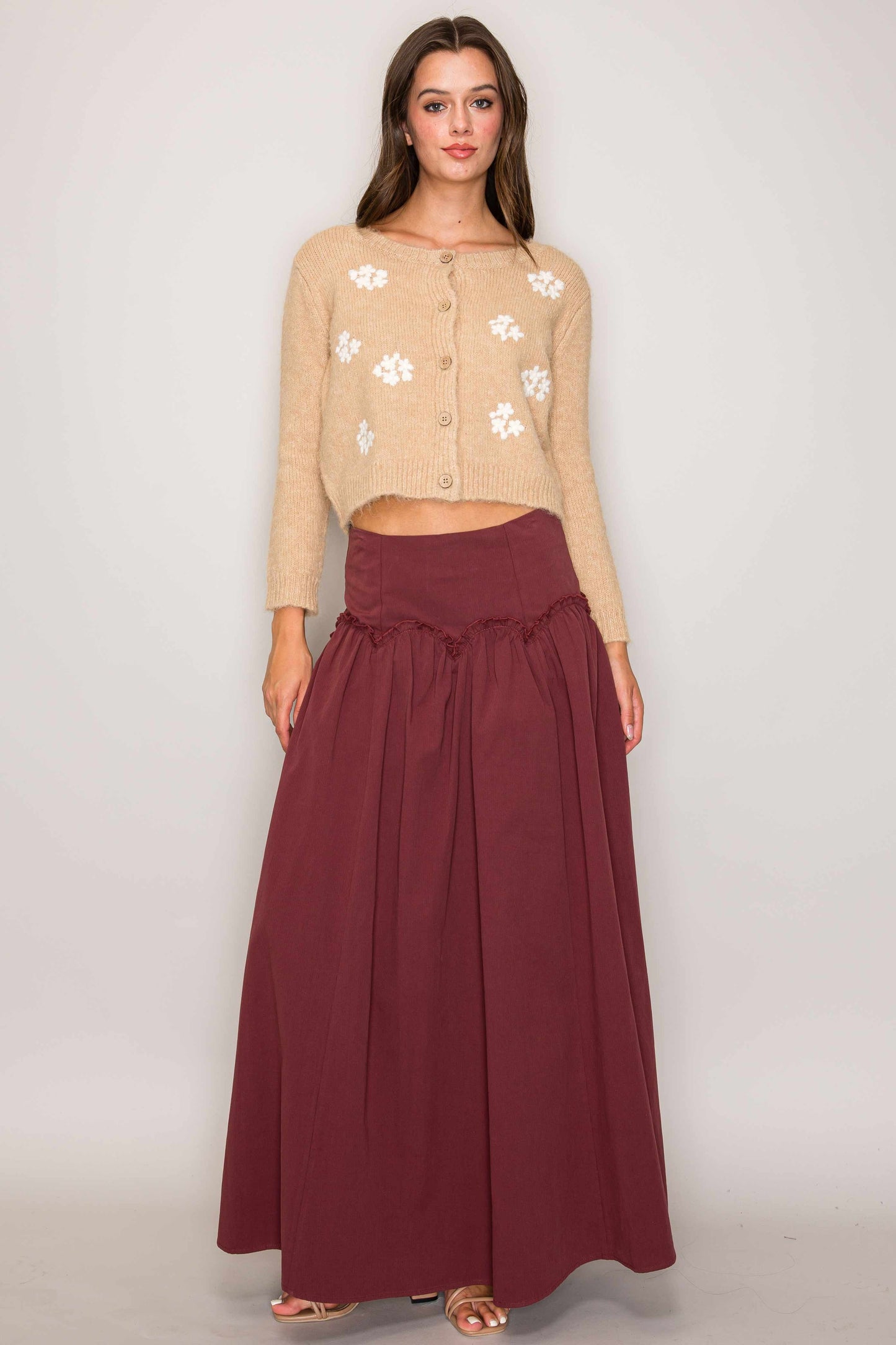 Lettuce Trim Maxi Skirt