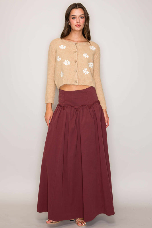 Lettuce Trim Maxi Skirt