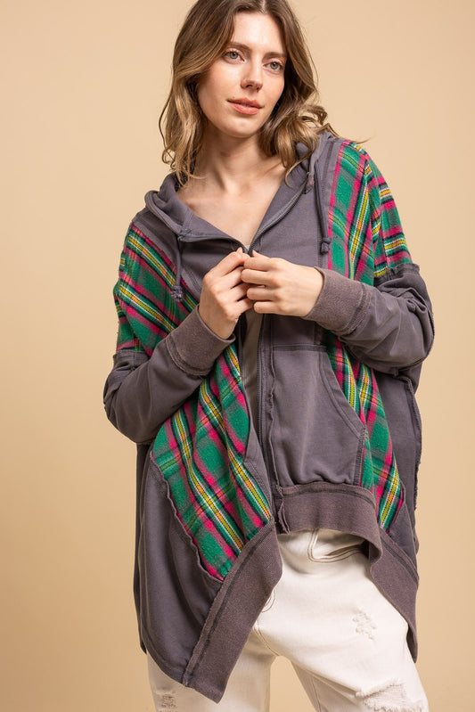 Backstage Rebel Plaid Hoodie