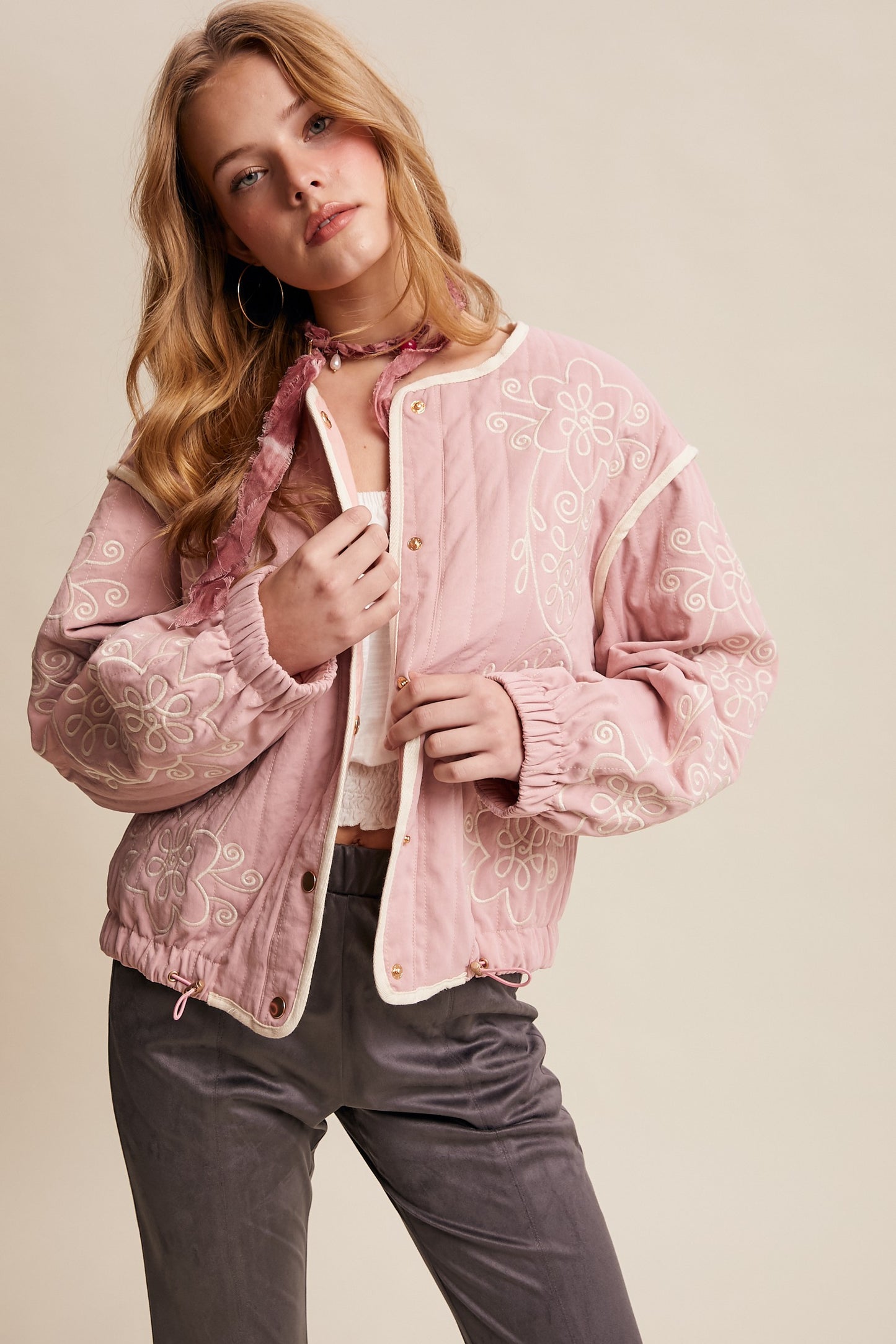 Embroidered Quilted Western Jacket
