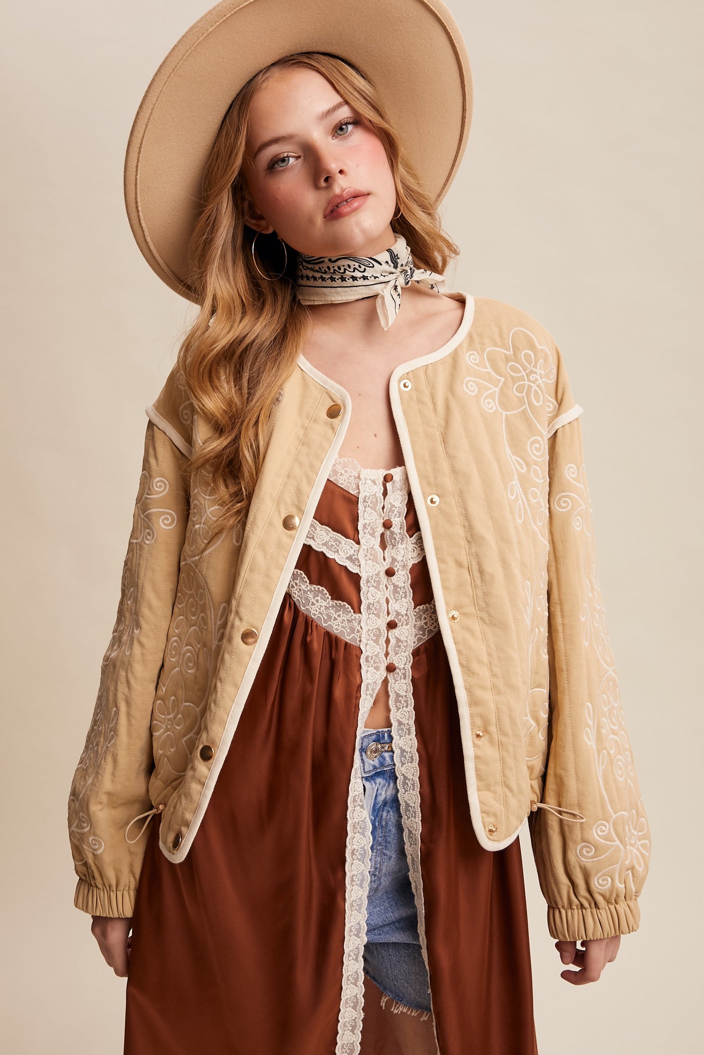 Embroidered Quilted Western Jacket