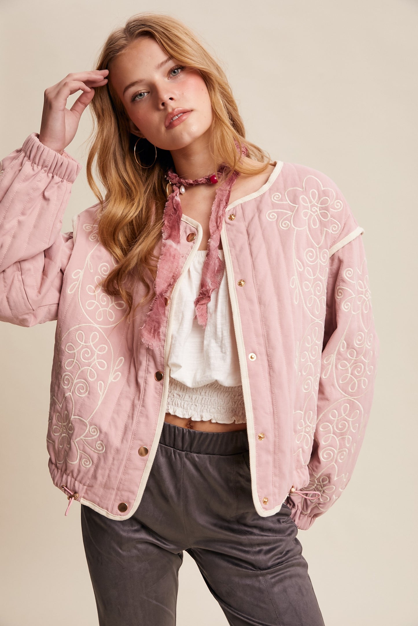 Embroidered Quilted Western Jacket