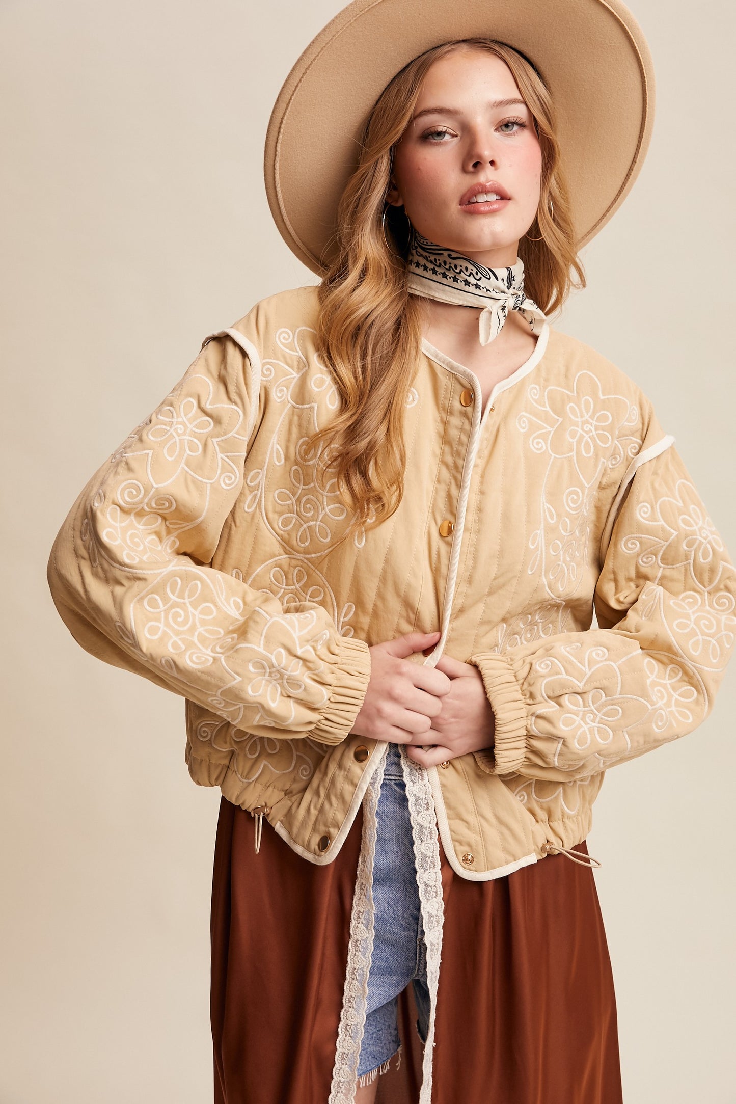 Embroidered Quilted Western Jacket