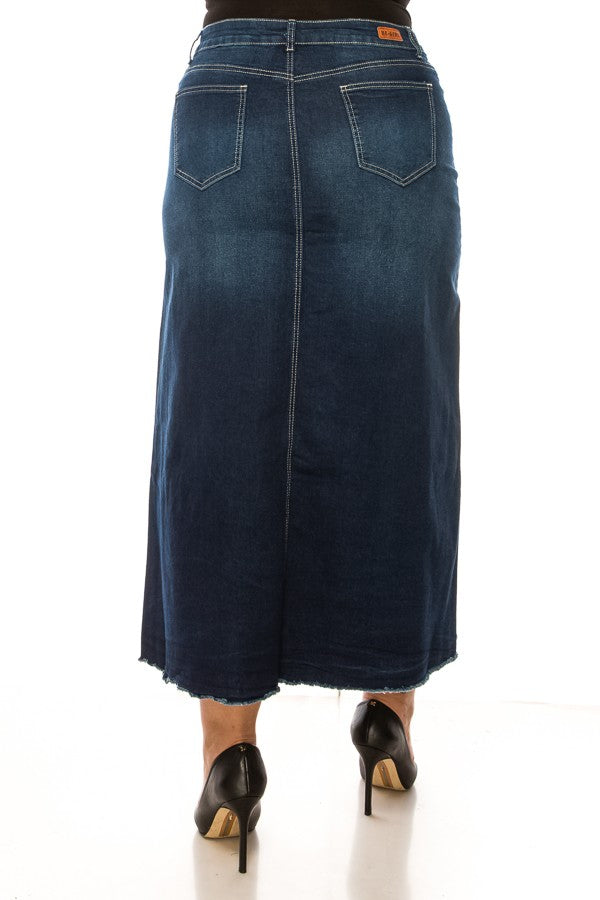 MAXI> FRAYED HEM> FAKE FRONT POCKETS