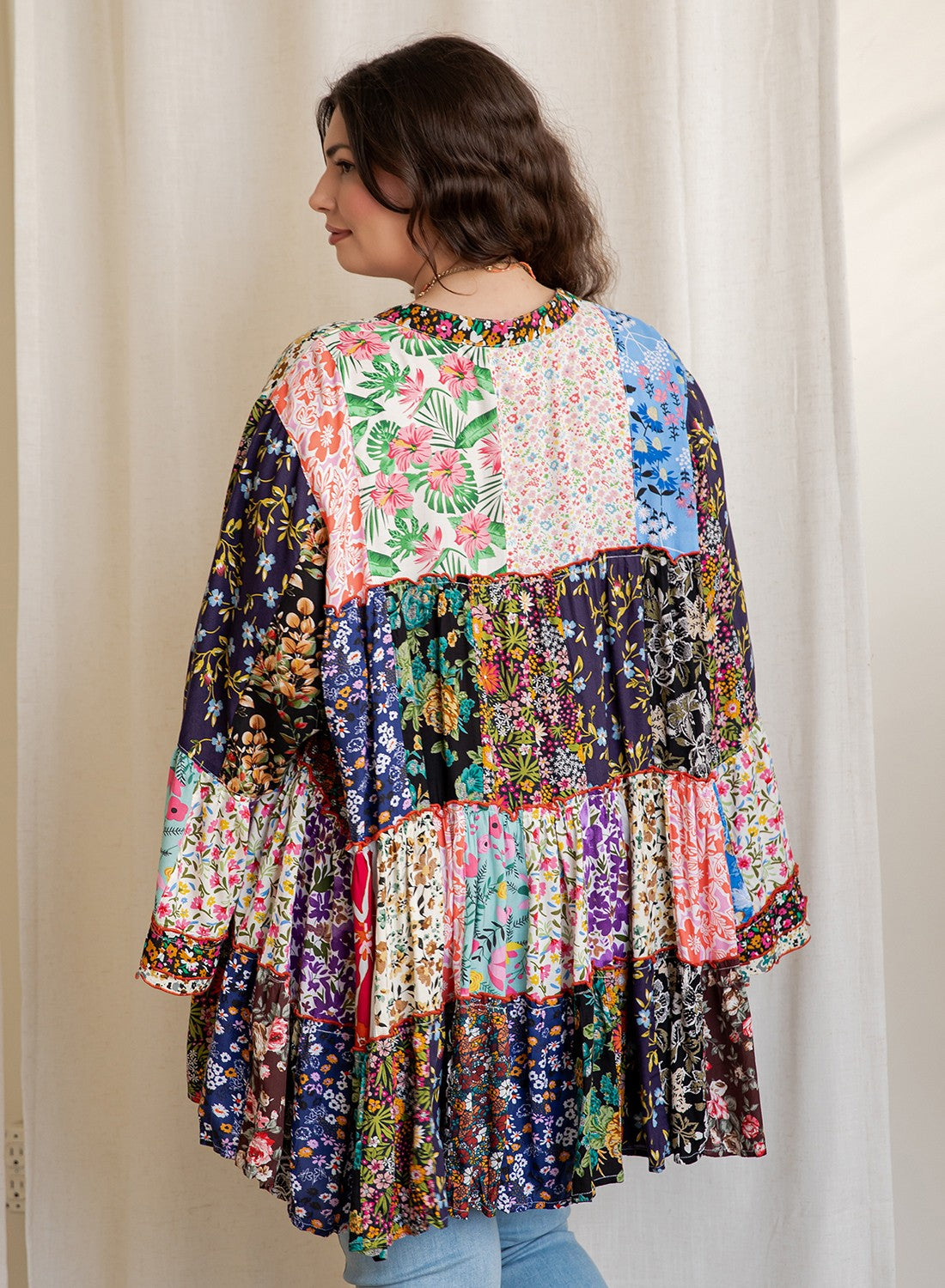 Floral Bell-Sleeve Blouse