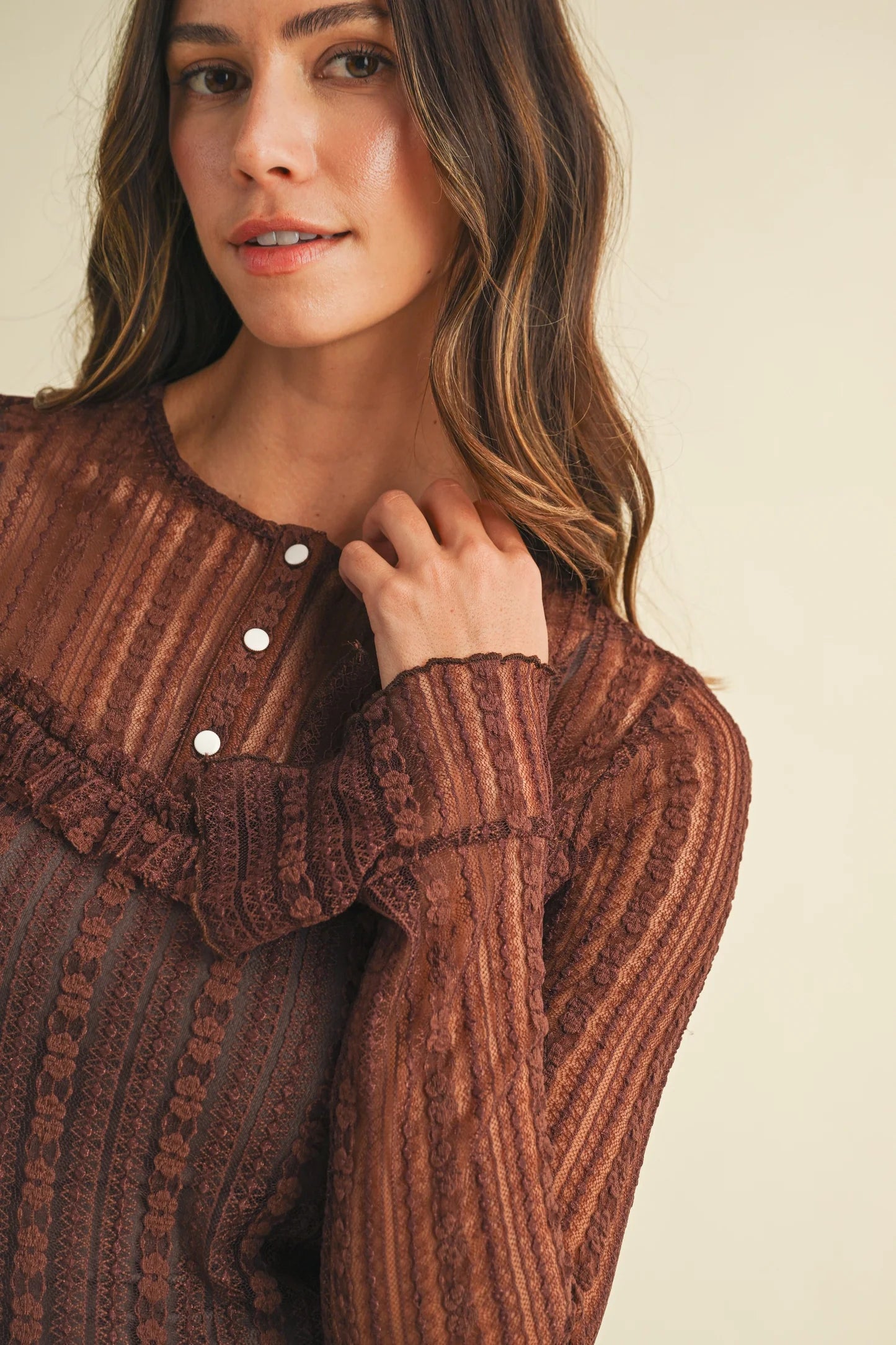 henley neck mesh
