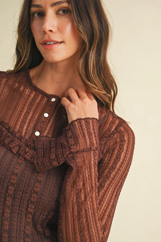 henley neck mesh