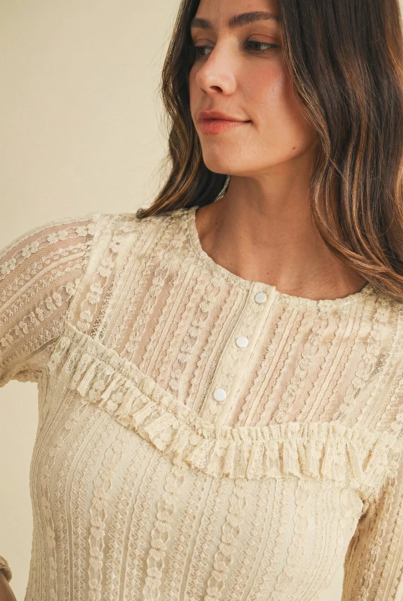 henley neck mesh