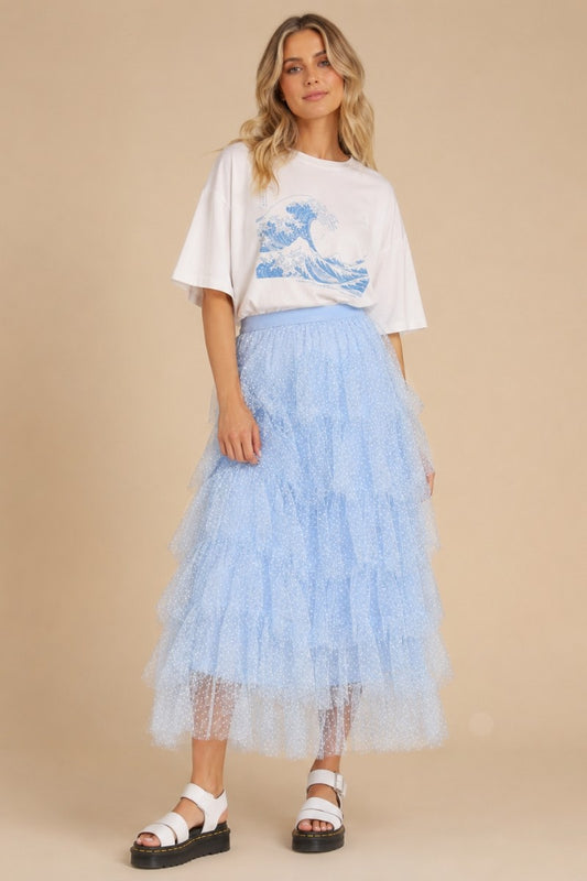 TIERED TULLE SKIRT