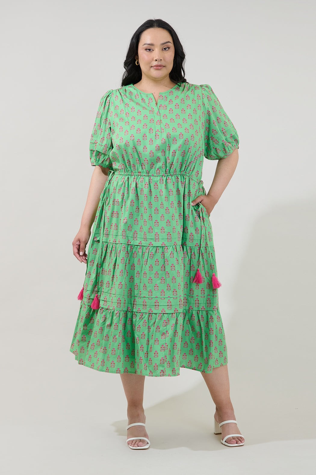 Darley Tiered Midi Dress – Floral Curve