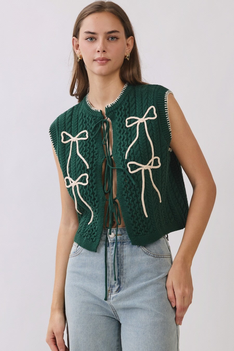 crochet vest w/ bows