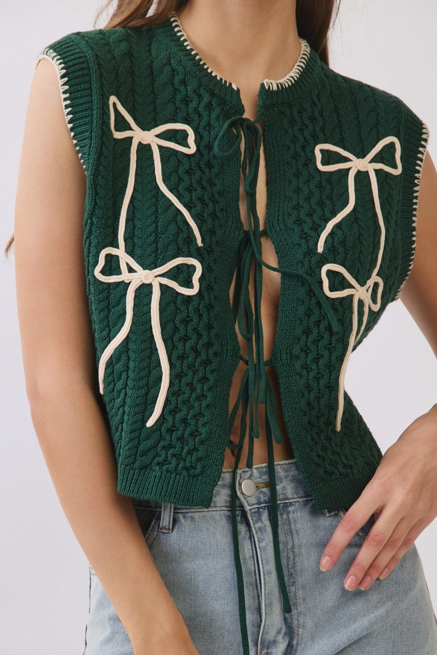 crochet vest w/ bows