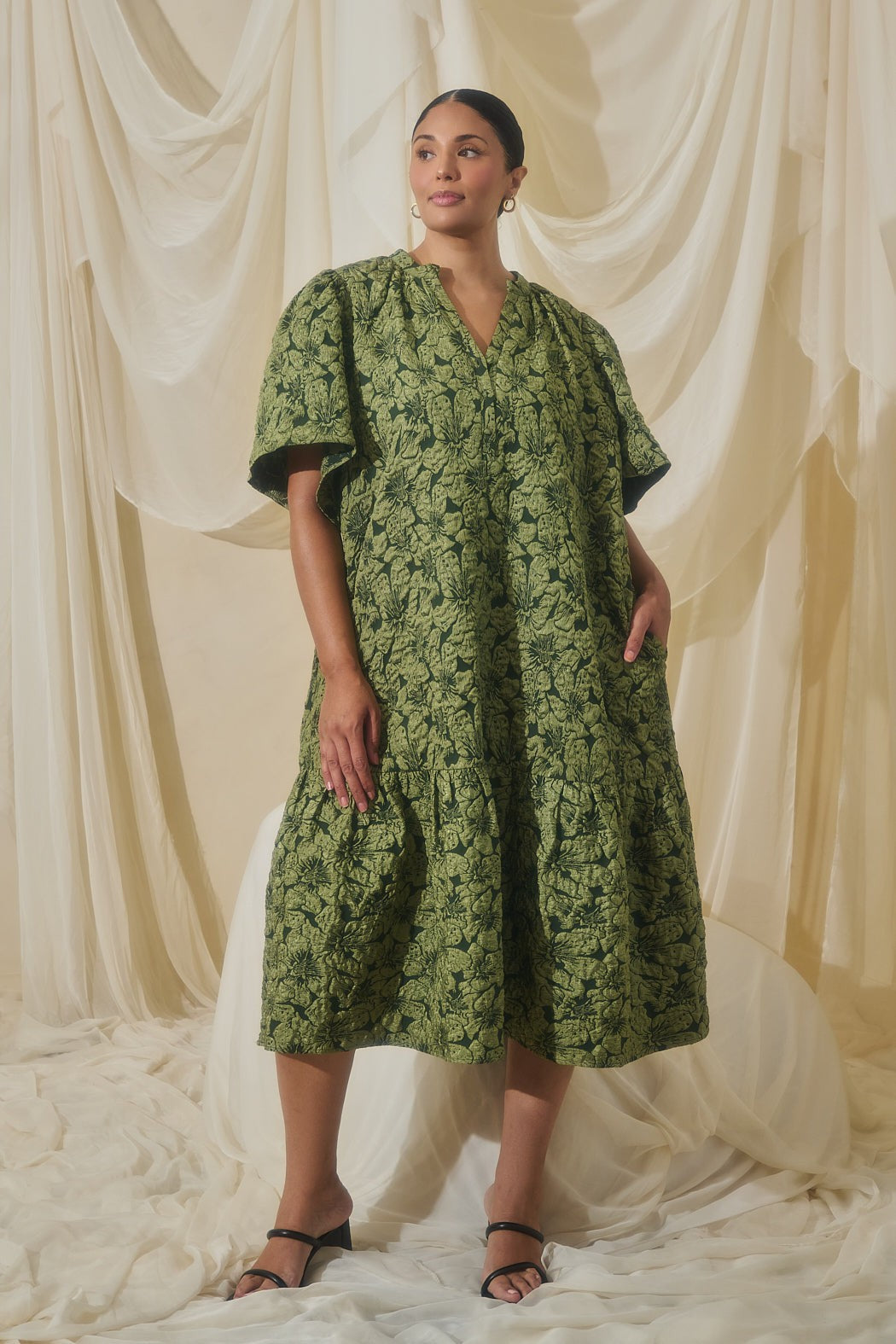 Ely Midi Dress – Arielle Jacquard Curve