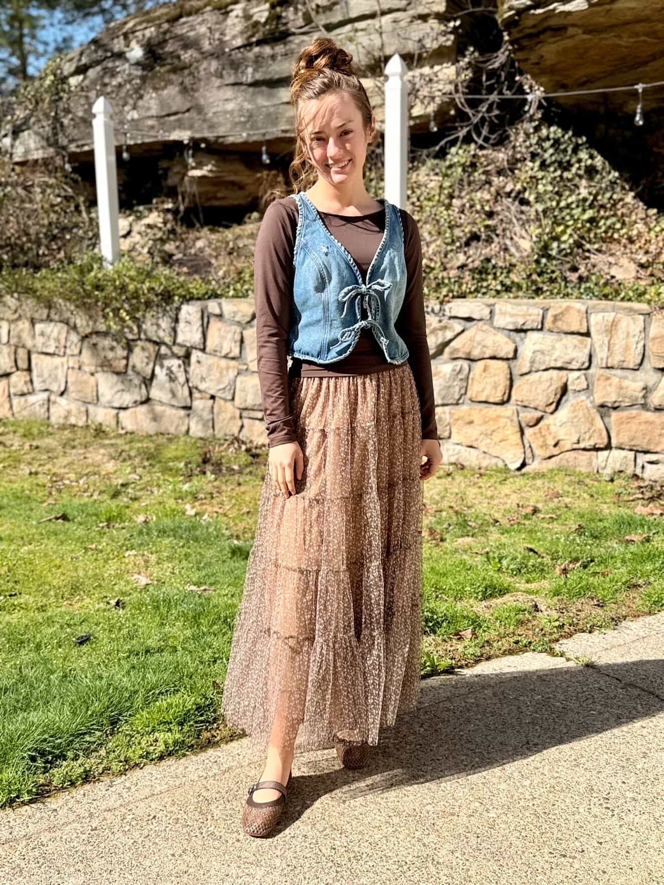 Tulle brown Khristen girl skirt