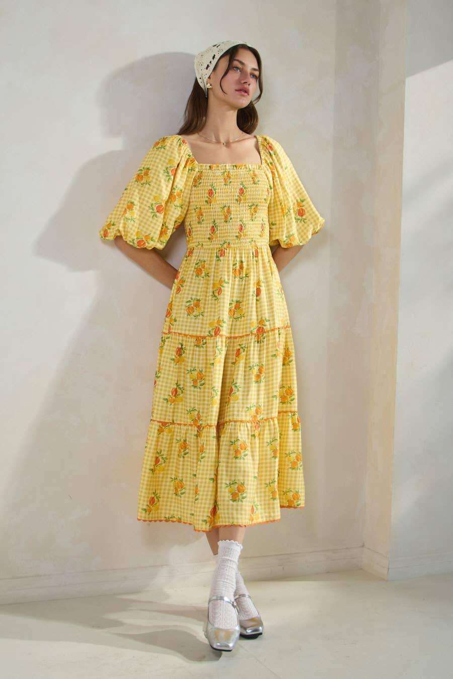 Plus Garden Party Printed Midi Dress