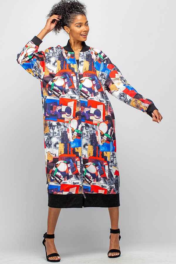 OVERFITTING LONG FASHION JACKET WITH POCKETS