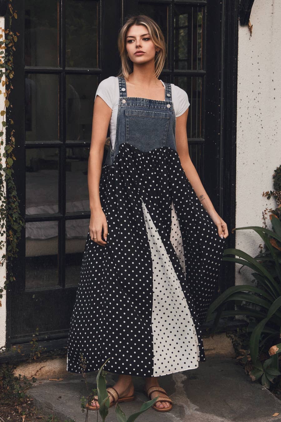 Plus Denim Bib Dress