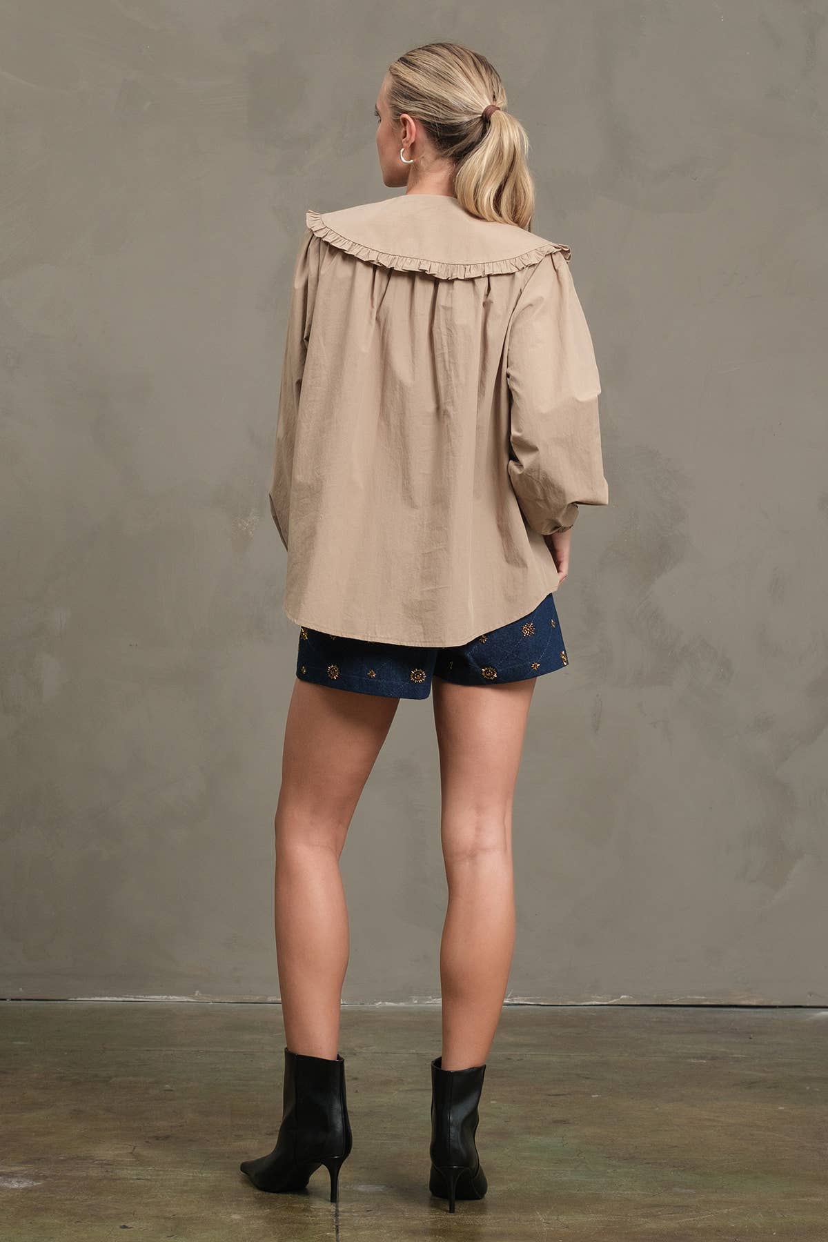PETER PAN Frill Collar Cotton Blouse