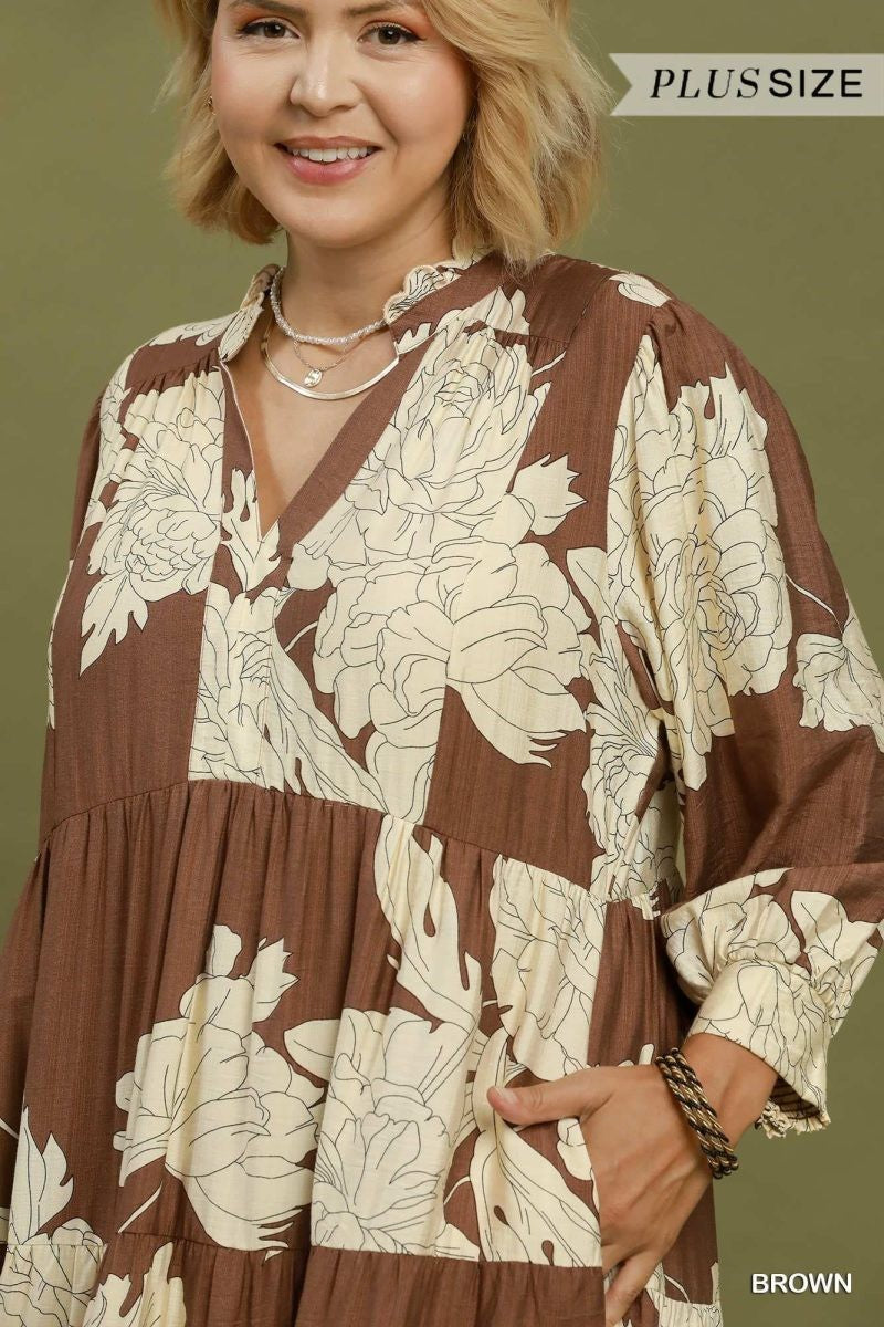 BROWN FLORAL