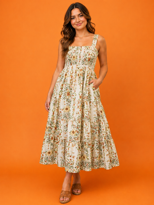 Autumn Meadow Bloom Maxi Dress
