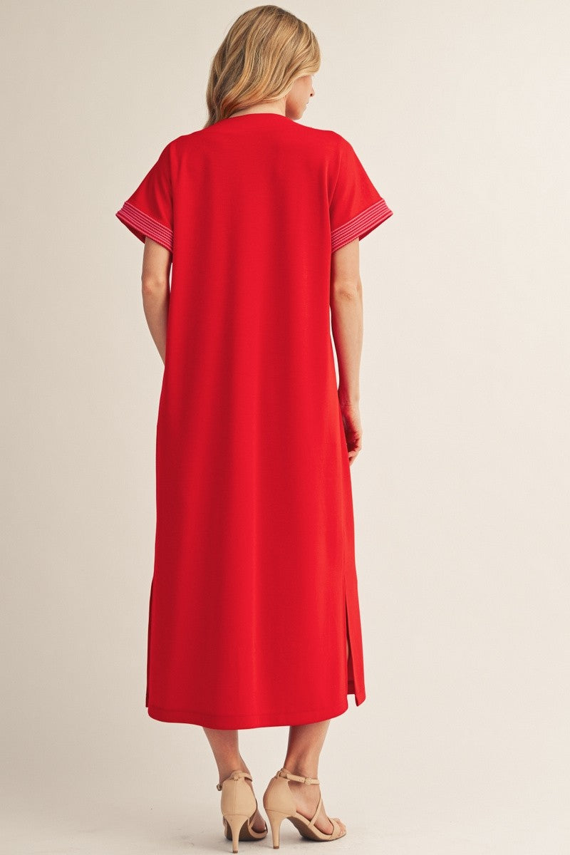 MAGGIES TOMATO RED MIDI DRESS