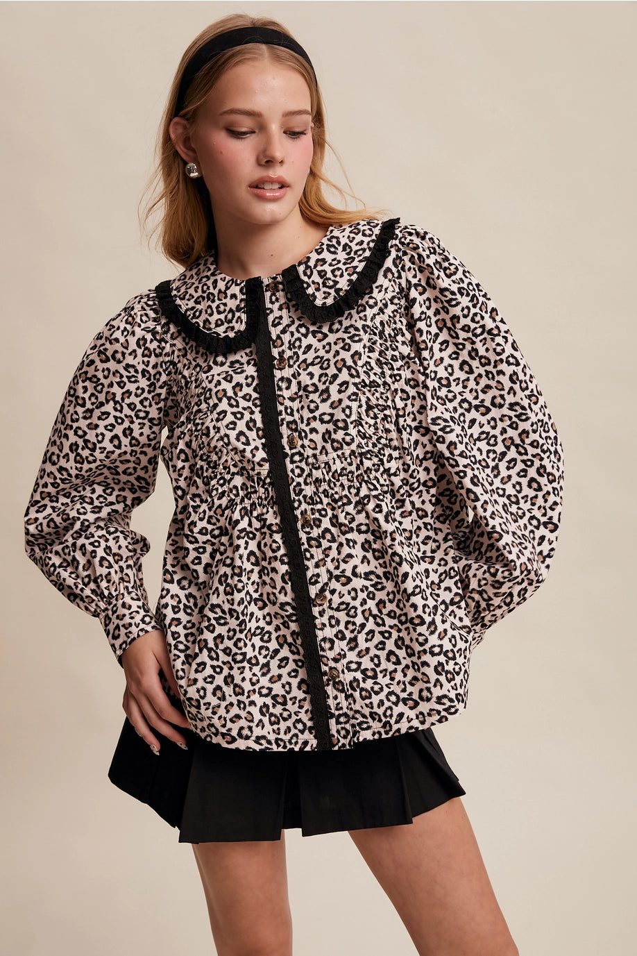 Sarah's Leopard Ruffle Top