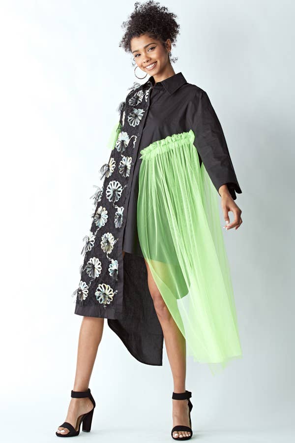 ASYMMETRIC OVERFITTING SHIRT DRESS