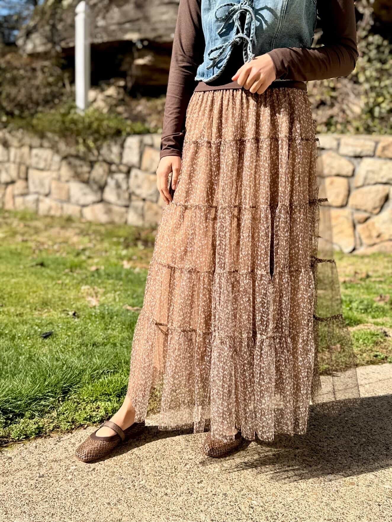 Tulle brown Khristen girl skirt