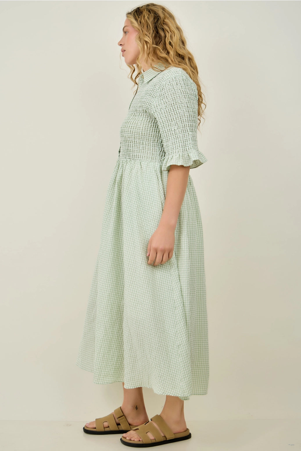 Randy's Gingham Button Up Midi