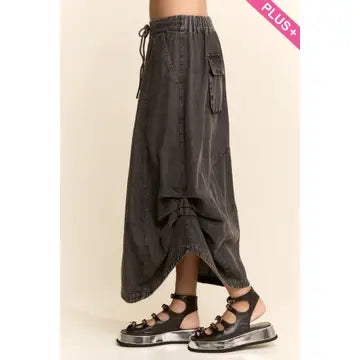 The Denim Black Parachute Skirt
