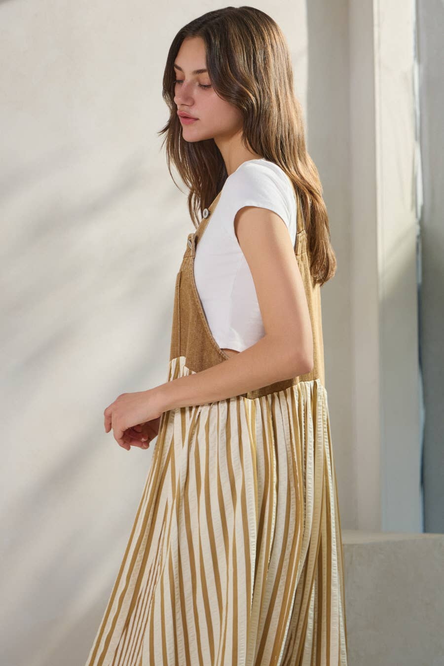 Plus Colored Denim Overall Dress