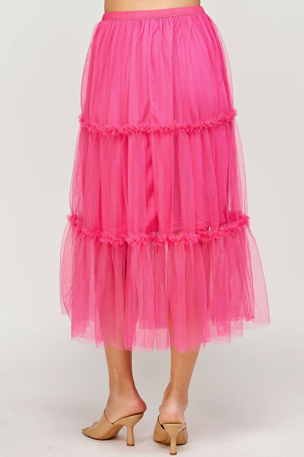 Tulle Midi Skirt With Mini Ruffles