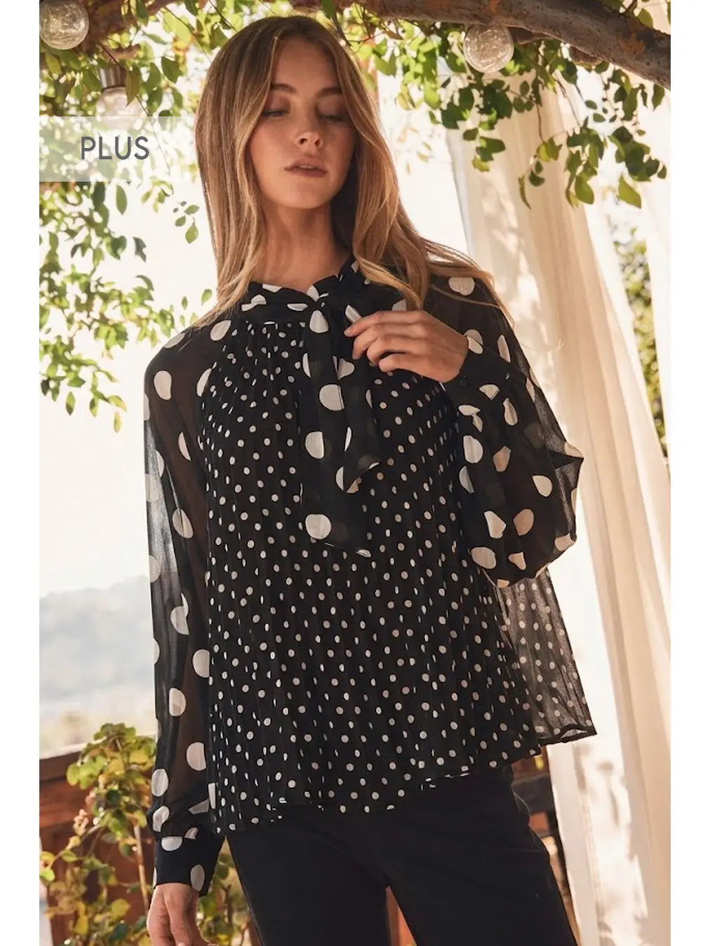 Hattie's Mixed Polka Dot Blouse