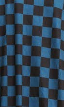 PLUS SIZE 1/2 SLEEVE RIBBED CHECKERBOARD MIDI DRESS