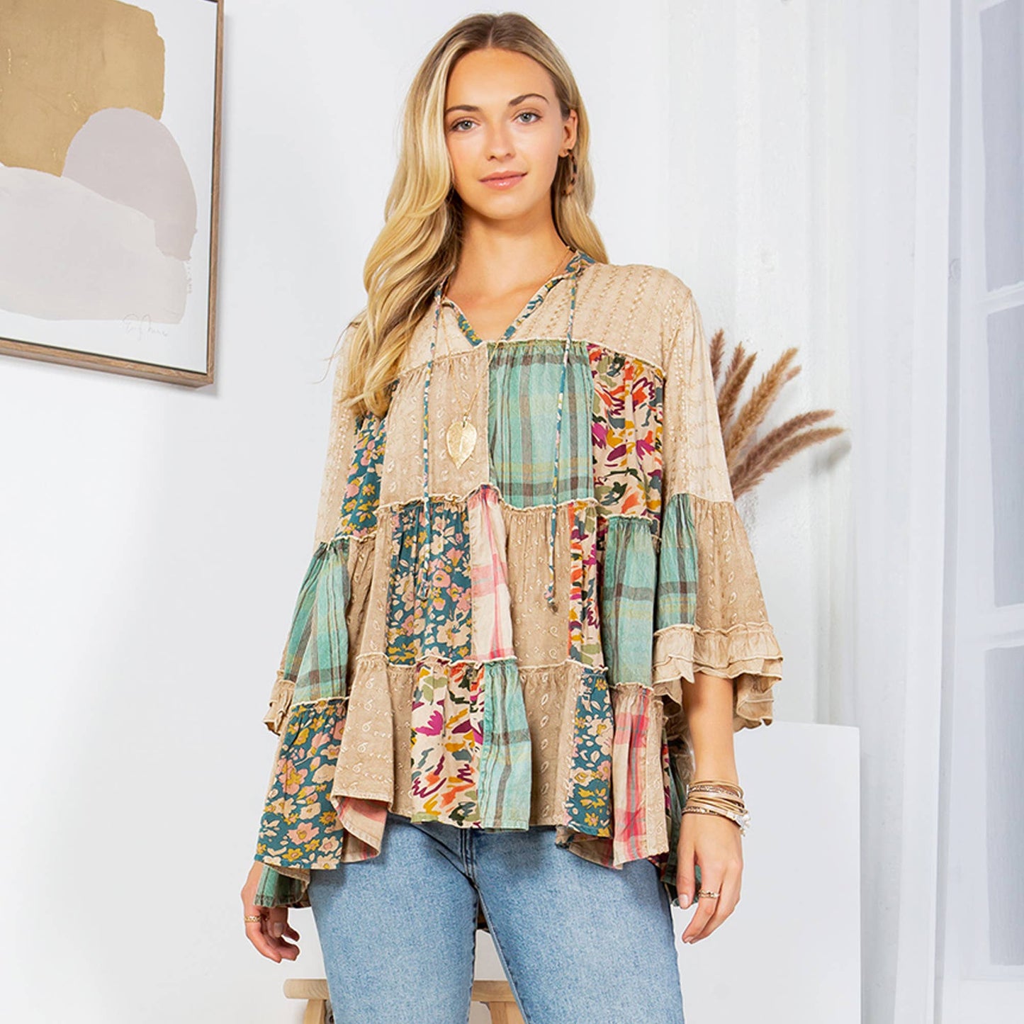 Overdyed Jhabla Top With Emb Also in PLUS