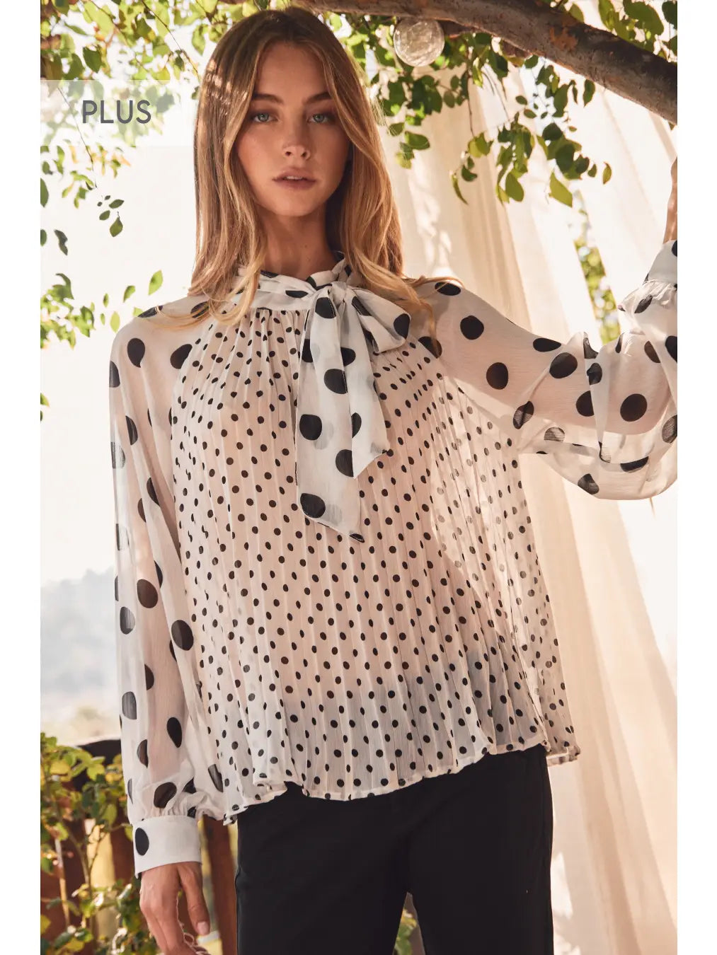 Hattie's Mixed Polka Dot Blouse