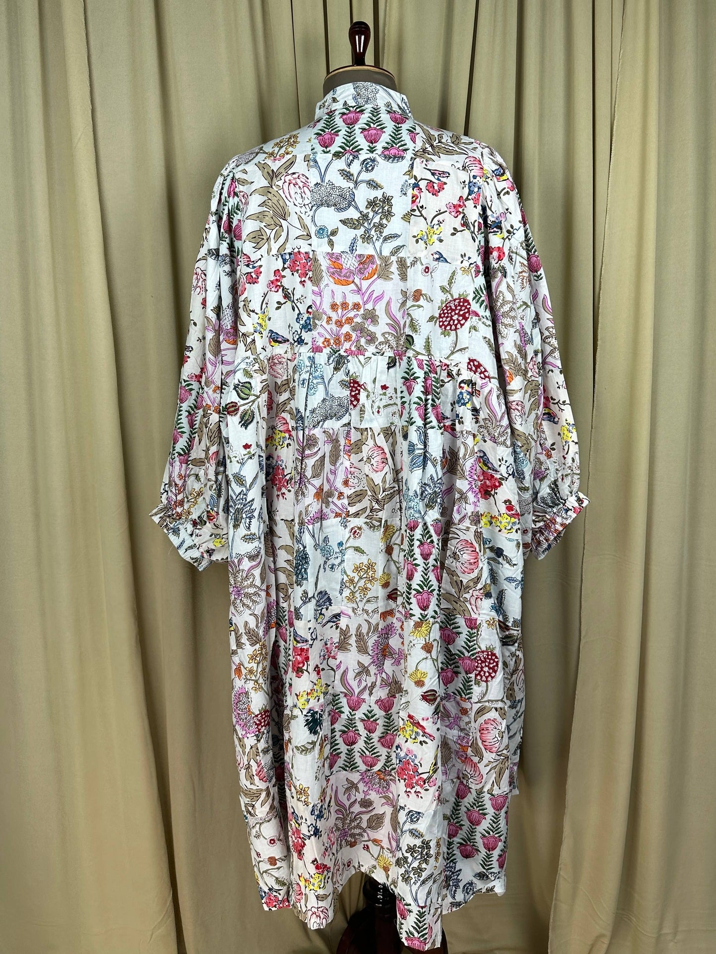 White SHADES - Hand Patchwork Cotton Dress OneSize