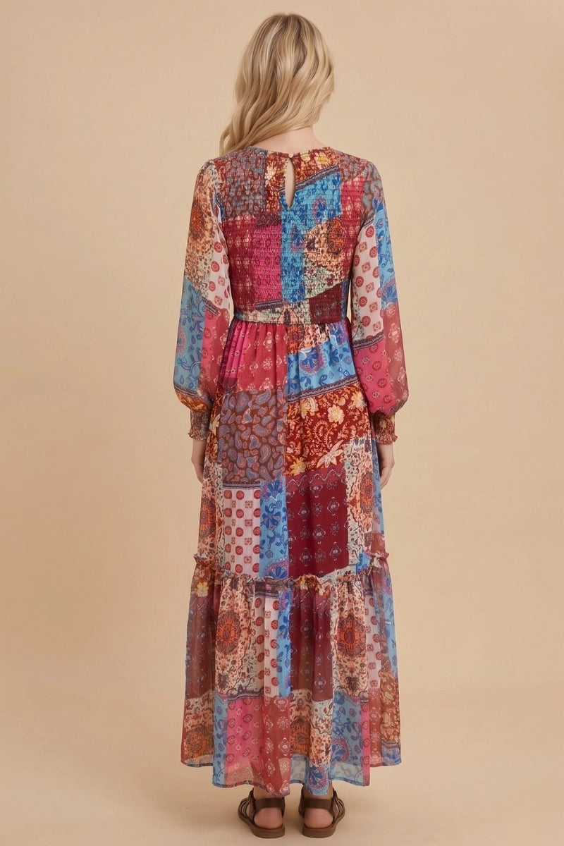 Shimmer Patchwork Dress - PLUS