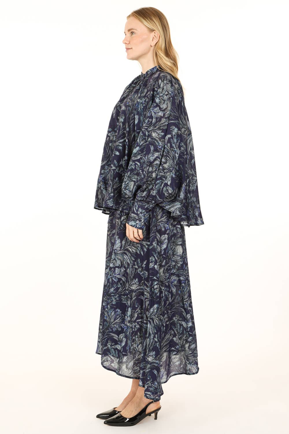Floral Printed Tunic Top & A-Line Skirt Set