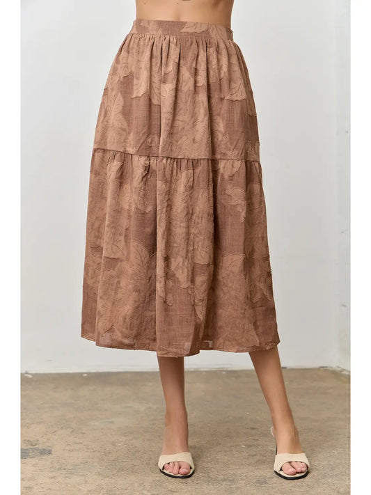 Jackie's woven, midi skirt