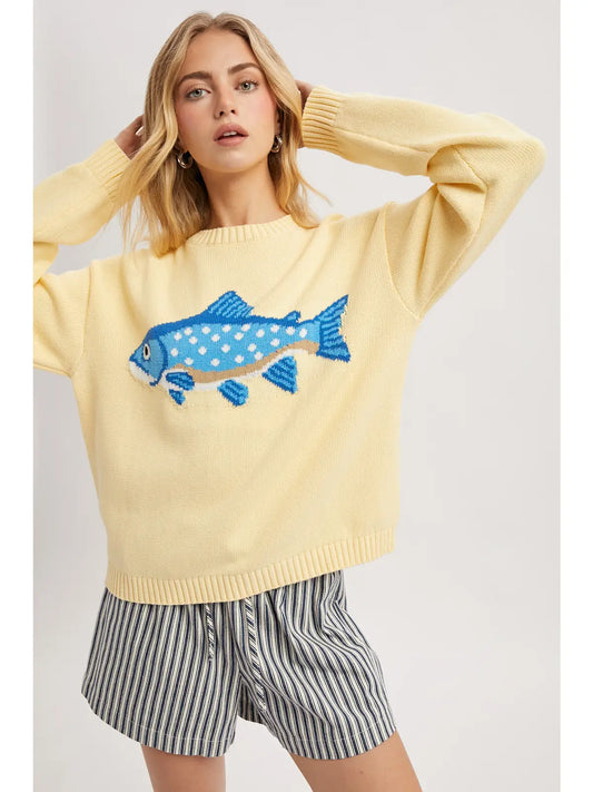 HERE FISHY FISHY SWEATER