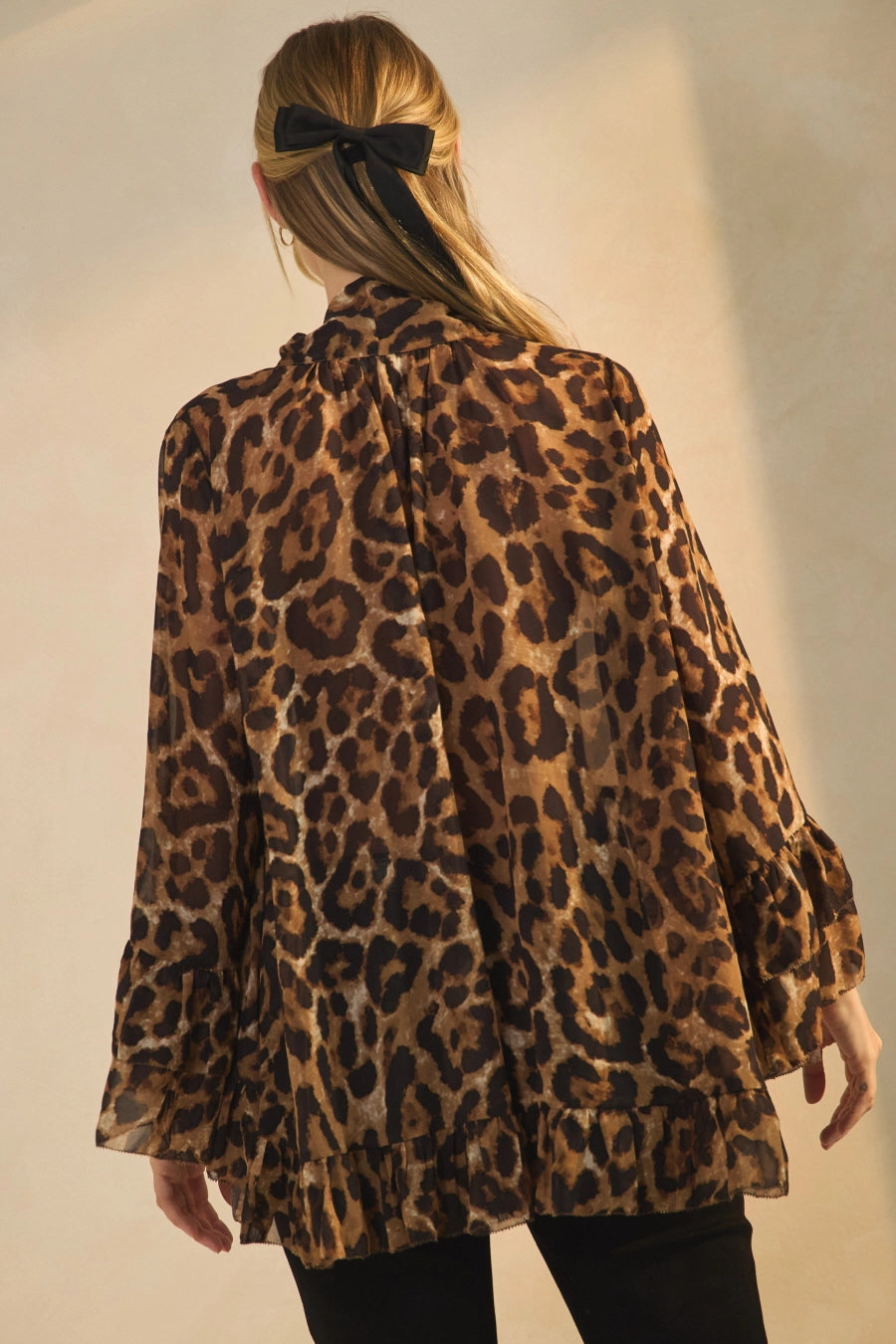 Leopard Printed Chiffon Blouse