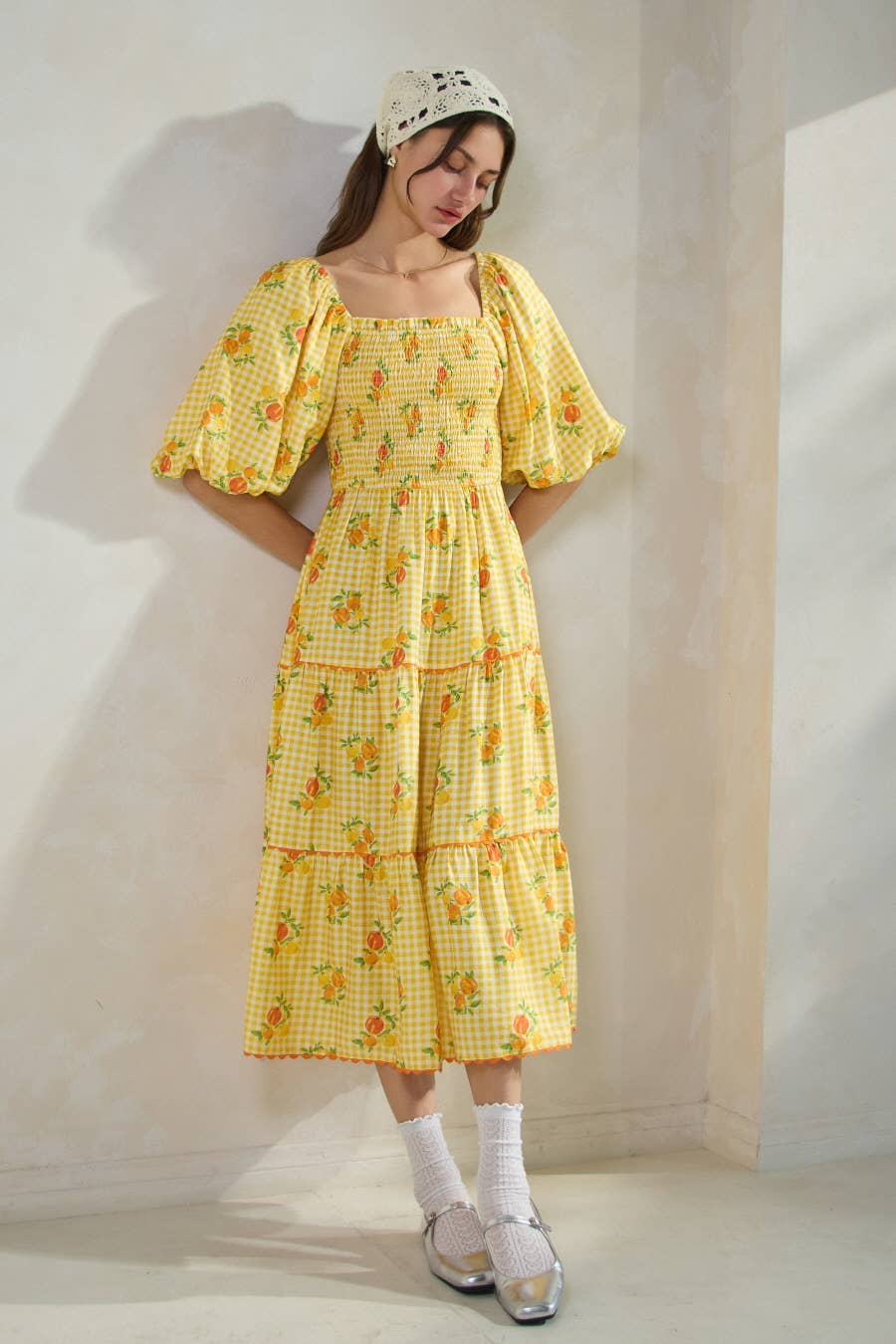 Plus Garden Party Printed Midi Dress